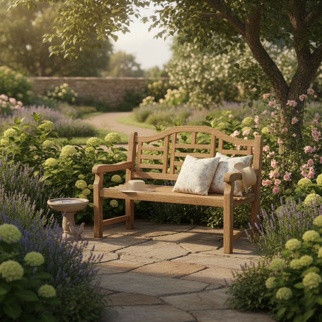 Banc de jardin - jardin enchanté